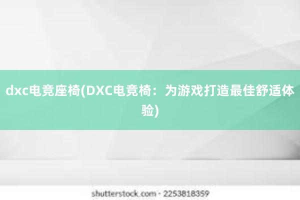 dxc电竞座椅(DXC电竞椅：为游戏打造最佳舒适体验)