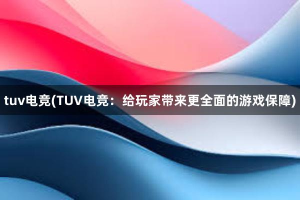 tuv电竞(TUV电竞：给玩家带来更全面的游戏保障)