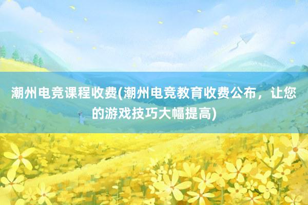 潮州电竞课程收费(潮州电竞教育收费公布，让您的游戏技巧大幅提高)