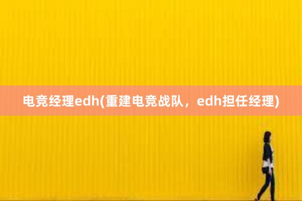 电竞经理edh(重建电竞战队，edh担任经理)