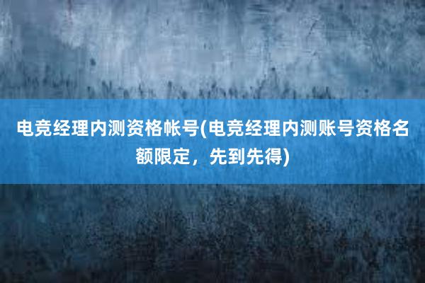 电竞经理内测资格帐号(电竞经理内测账号资格名额限定，先到先得)