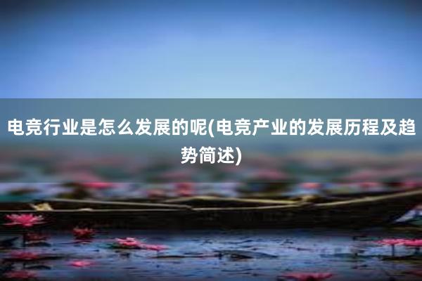 电竞行业是怎么发展的呢(电竞产业的发展历程及趋势简述)