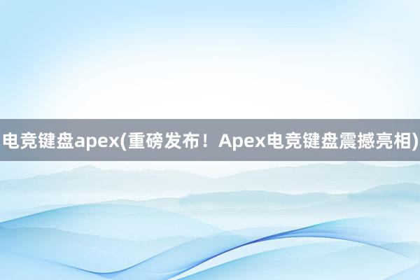 电竞键盘apex(重磅发布！Apex电竞键盘震撼亮相)