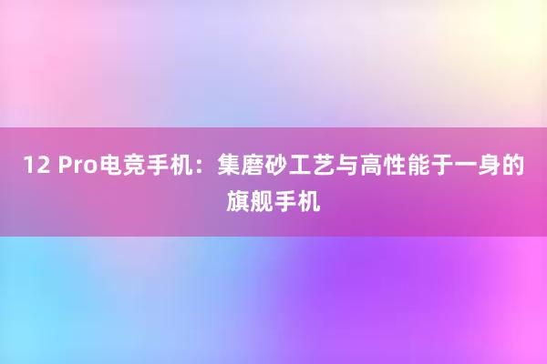 12 Pro电竞手机：集磨砂工艺与高性能于一身的旗舰手机