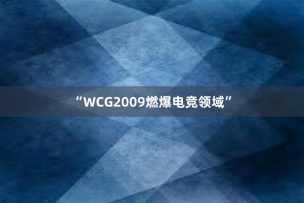 “WCG2009燃爆电竞领域”