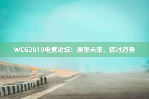 WCG2019电竞论坛：展望未来，探讨趋势