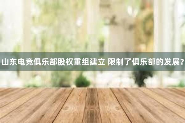 山东电竞俱乐部股权重组建立 限制了俱乐部的发展？