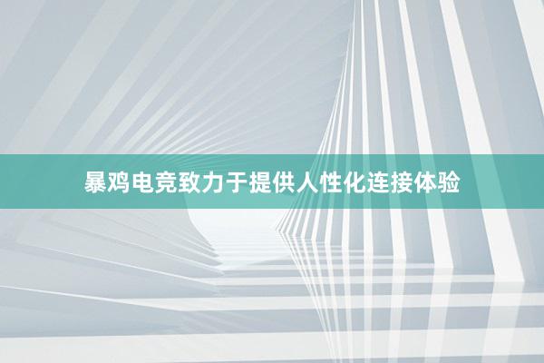 暴鸡电竞致力于提供人性化连接体验