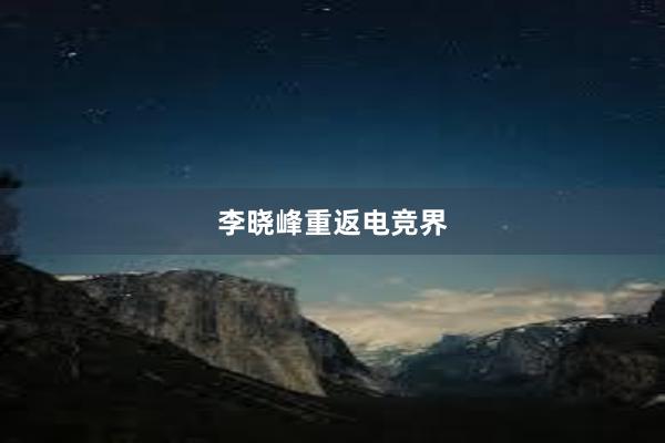 李晓峰重返电竞界