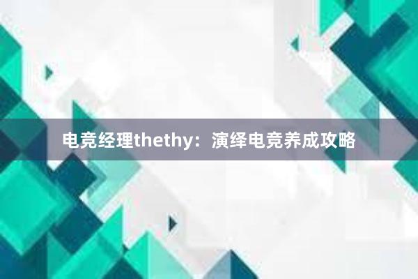 电竞经理thethy：演绎电竞养成攻略