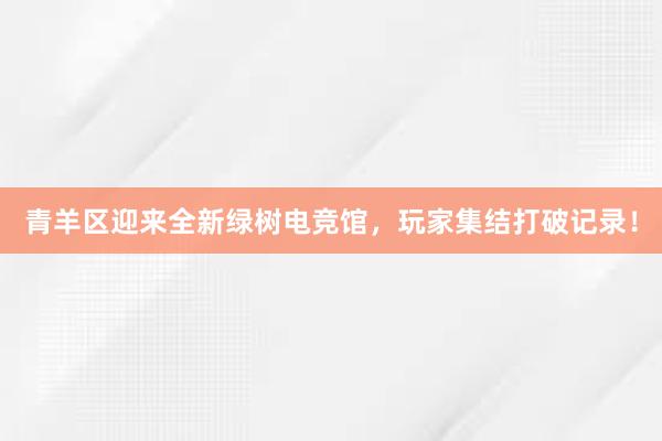 青羊区迎来全新绿树电竞馆，玩家集结打破记录！