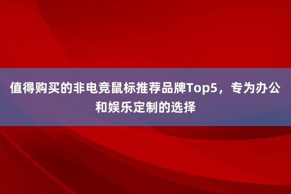 值得购买的非电竞鼠标推荐品牌Top5，专为办公和娱乐定制的选择