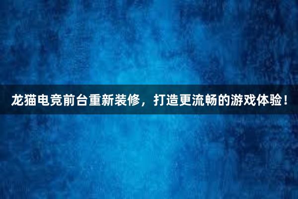 龙猫电竞前台重新装修，打造更流畅的游戏体验！